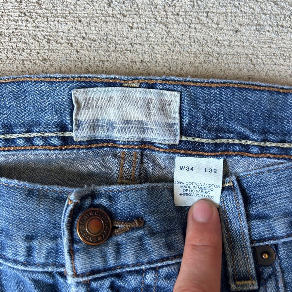Vintage 2000s Y2K Old Navy baggy bootcut Blue faded Jeans - Picture 4 of 6